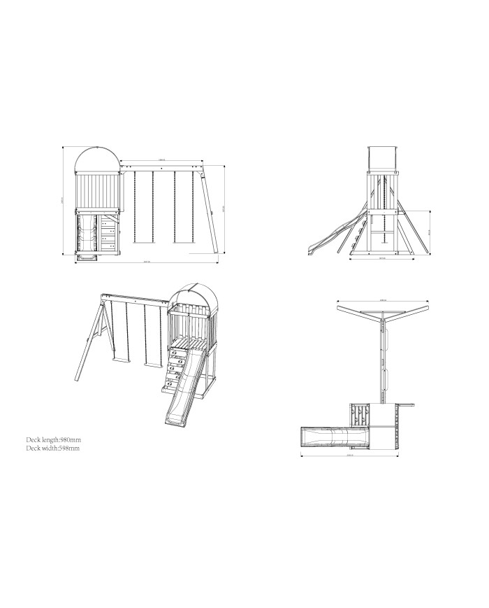 Sun Shine Swing Set - Wooden Playset