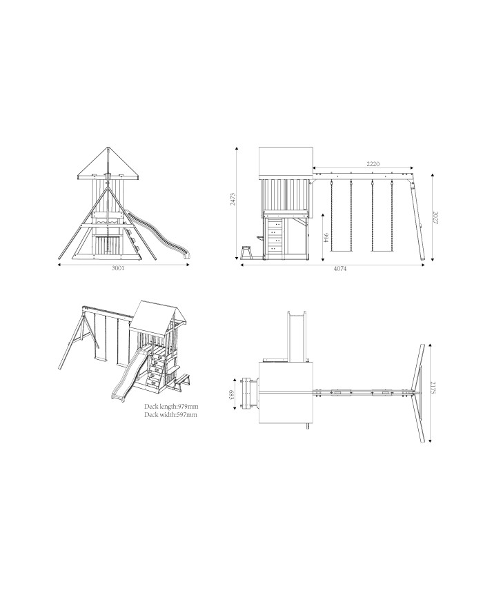 Baboon Swing Set - Wooden Playset